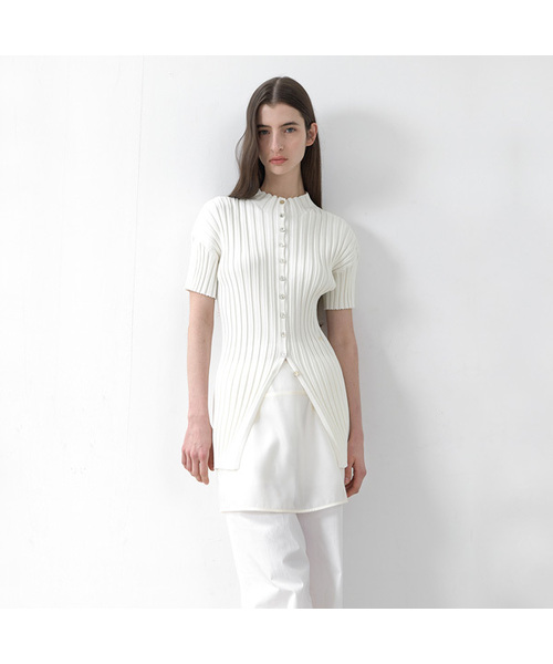 ATELIER NAIN(アトリエナイン)の「PETTU HALF SLEEVE CARDIGAN(CD-2209)(カーディガン/ボレロ・レディース・ホワイト/ヘザーグレー/ブラック・FREE)」の2枚目の写真