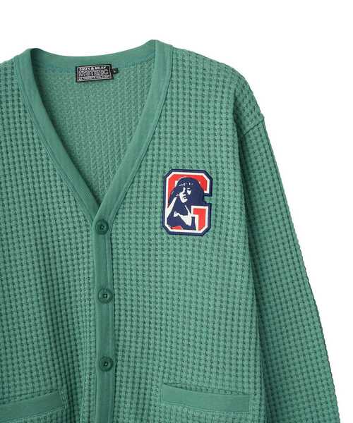 HYSTERIC GLAMOUR(ヒステリックグラマー)の「HG LAYDOWNワッペン カーディガン(カーディガン/ボレロ・メンズ・ブラック/ピンク/グリーン・SMALL/MEDIUM/LARGE/X-LARGE)」の7枚目の写真