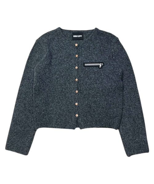 BORN SLIPPY(ボーンスリッピー)の「Soft Wool No-Heart Zip Cardigan (Gray)(カーディガン/ボレロ・レディース・その他・FREE)」の3枚目の写真