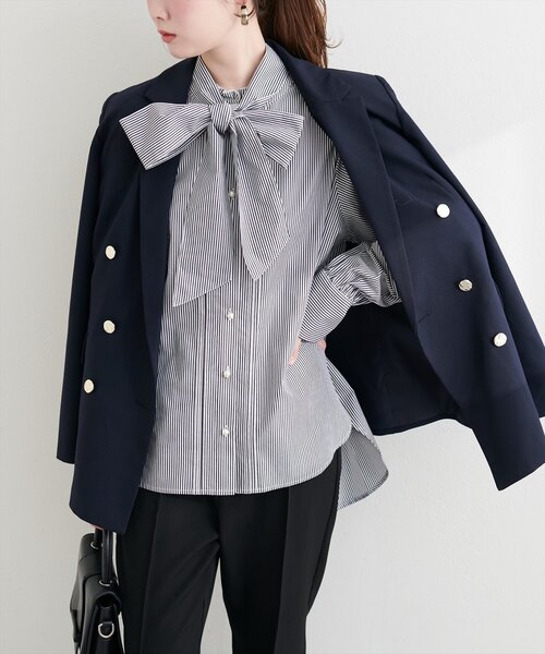 natural couture（ナチュラルクチュール）の「プチハイフリルブラウス（シャツ/ブラウス・レディース・ブルー系その他/ブラック系その他/イエロー系その他・FREE）」の8枚目の写真