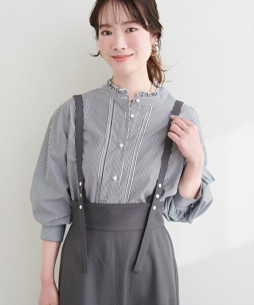 natural couture（ナチュラルクチュール）の「プチハイフリルブラウス（シャツ/ブラウス・レディース・ブルー系その他/ブラック系その他/イエロー系その他・FREE）」の10枚目の写真
