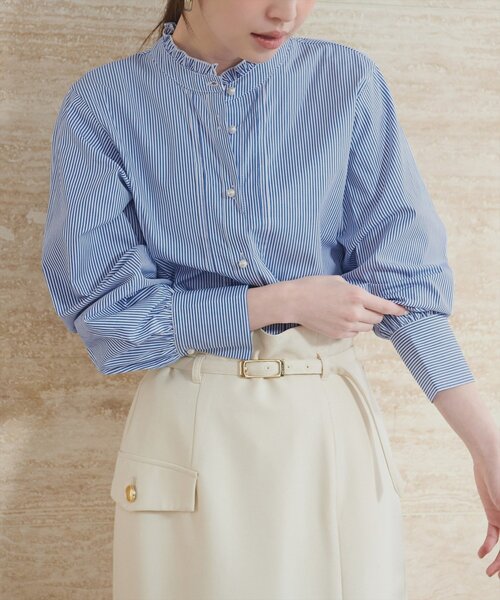 natural couture（ナチュラルクチュール）の「プチハイフリルブラウス（シャツ/ブラウス・レディース・ブルー系その他/ブラック系その他/イエロー系その他・FREE）」の22枚目の写真