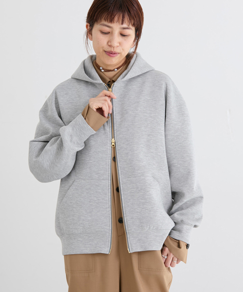 IENA(イエナ)の「《セットアップ対応》ダンボールニットフーディ(パーカー・レディース・チャコールグレー/ブラック系その他・FREE)」の1枚目の写真