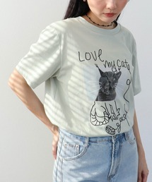 Three Four Time | CAT落書き刺繍Tシャツ(Tシャツ/カットソー)