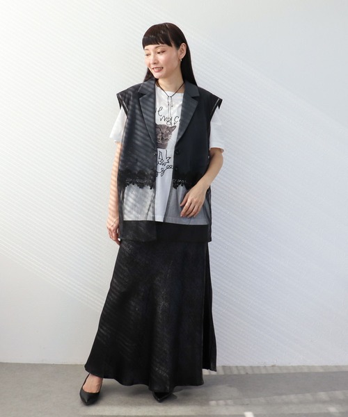 Three Four Time(スリーフォータイム)の「CAT落書き刺繍Tシャツ(Tシャツ/カットソー・レディース・オフホワイト/グレー・FREE)」の7枚目の写真