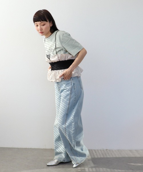 Three Four Time(スリーフォータイム)の「CAT落書き刺繍Tシャツ(Tシャツ/カットソー・レディース・オフホワイト/グレー・FREE)」の13枚目の写真
