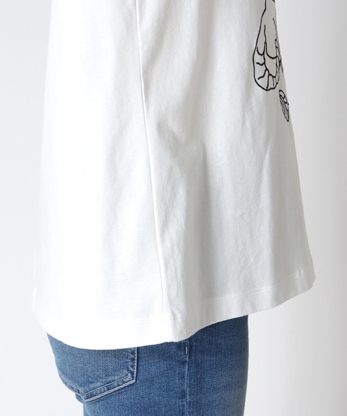 Three Four Time(スリーフォータイム)の「CAT落書き刺繍Tシャツ(Tシャツ/カットソー・レディース・オフホワイト/グレー・FREE)」の20枚目の写真