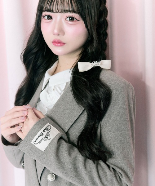 OLIVE des OLIVE（オリーブデオリーブ）の「【Belle Charme】Slim Line Long Tailored Jacket（テーラードジャケット・レディース・グレイッシュベージュ/ブラック系その他/ベージュ系その他・FREE）」の9枚目の写真