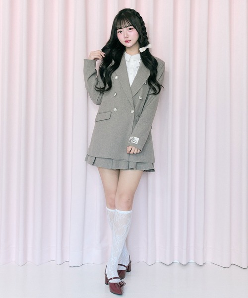 OLIVE des OLIVE（オリーブデオリーブ）の「【Belle Charme】Slim Line Long Tailored Jacket（テーラードジャケット・レディース・グレイッシュベージュ/ブラック系その他/ベージュ系その他・FREE）」の10枚目の写真