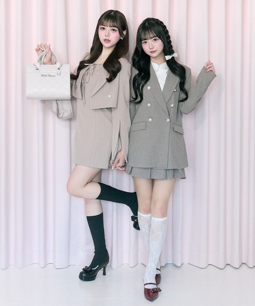 OLIVE des OLIVE（オリーブデオリーブ）の「【Belle Charme】Slim Line Long Tailored Jacket（テーラードジャケット・レディース・グレイッシュベージュ/ブラック系その他/ベージュ系その他・FREE）」の12枚目の写真