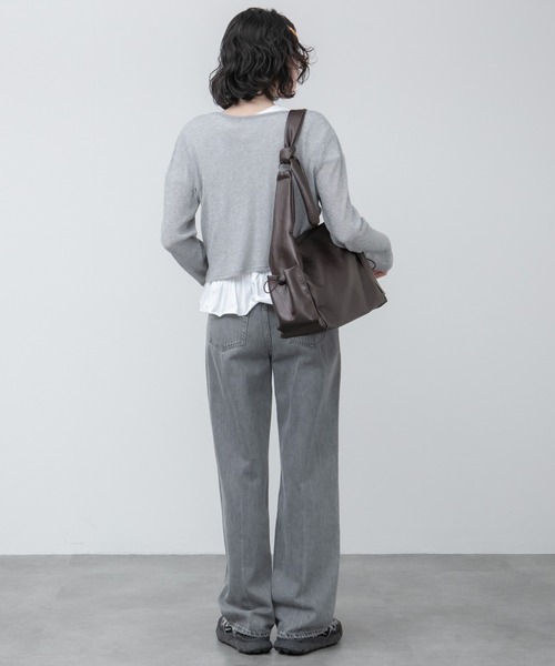 HEILIS(ヘイリス)の「ワンハンドルサイドポケットバッグ / ショルダーバッグ ボディバッグ A4 ペットボトル収納 ワンハンドル 通勤 通学 オフィスカジュアル 韓国 ノームコア シンプル ブラウン ブラック 茶 黒 無地 合皮 フェイクレザー(ハンドバッグ・レディース・ブラック/ブラウン・FREE)」の19枚目の写真