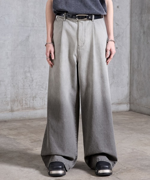 SERACE】Vintage gradation wide baggy denim pants / ヴィンテージ
