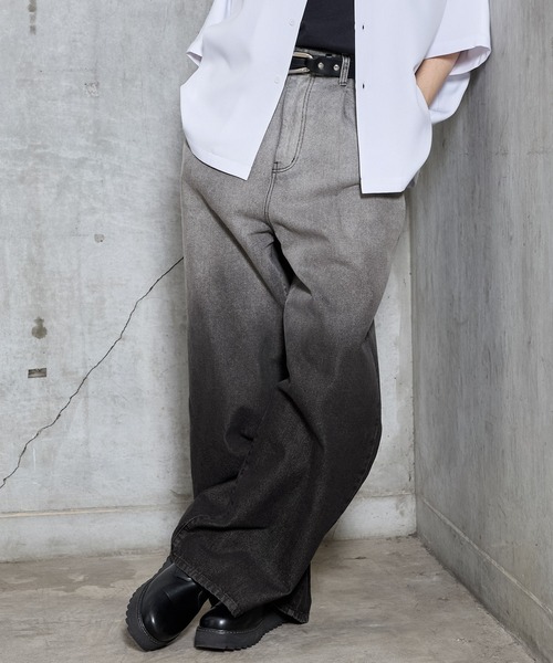 SERACE（セラス）の「【SERACE】Vintage gradation wide baggy denim pants / ヴィンテージグラデーションワイドバギーデニムパンツ（デニムパンツ・メンズ・グレー/ブルー/ブラック・L/M/S）」の11枚目の写真