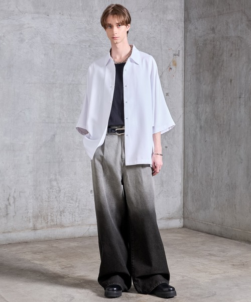 SERACE（セラス）の「【SERACE】Vintage gradation wide baggy denim pants / ヴィンテージグラデーションワイドバギーデニムパンツ（デニムパンツ・メンズ・グレー/ブルー/ブラック・L/M/S）」の14枚目の写真