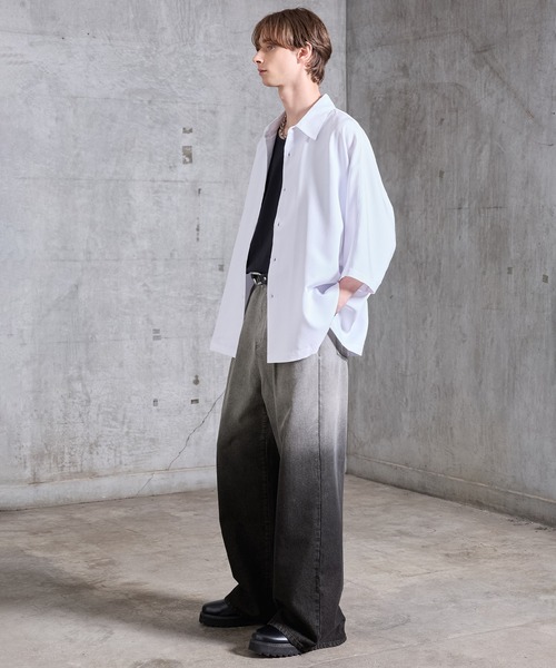 SERACE（セラス）の「【SERACE】Vintage gradation wide baggy denim pants / ヴィンテージグラデーションワイドバギーデニムパンツ（デニムパンツ・メンズ・グレー/ブルー/ブラック・L/M/S）」の15枚目の写真