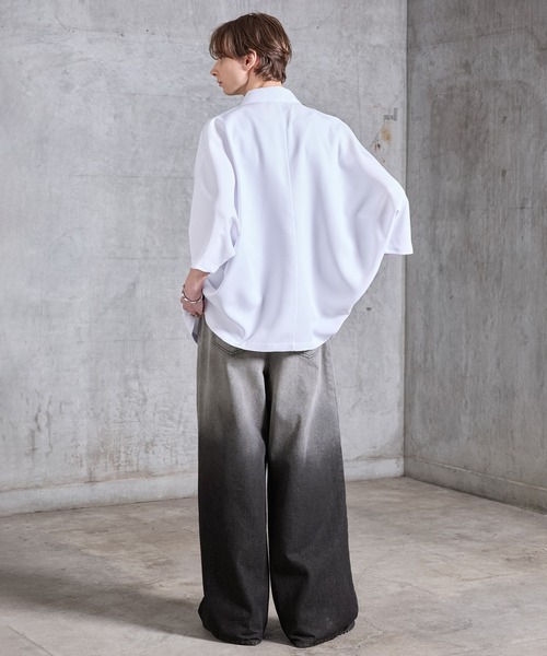 SERACE（セラス）の「【SERACE】Vintage gradation wide baggy denim pants / ヴィンテージグラデーションワイドバギーデニムパンツ（デニムパンツ・メンズ・グレー/ブルー/ブラック・L/M/S）」の16枚目の写真
