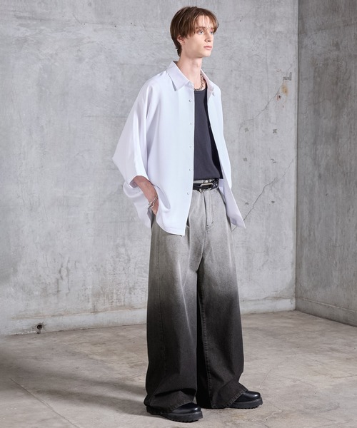 SERACE（セラス）の「【SERACE】Vintage gradation wide baggy denim pants / ヴィンテージグラデーションワイドバギーデニムパンツ（デニムパンツ・メンズ・グレー/ブルー/ブラック・L/M/S）」の17枚目の写真