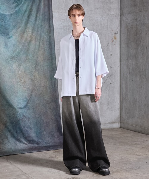 SERACE（セラス）の「【SERACE】Vintage gradation wide baggy denim pants / ヴィンテージグラデーションワイドバギーデニムパンツ（デニムパンツ・メンズ・グレー/ブルー/ブラック・L/M/S）」の18枚目の写真
