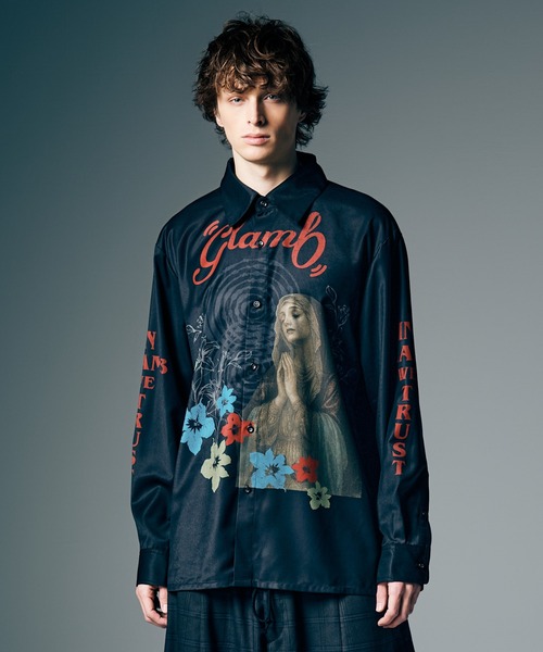 glamb（グラム）の「Prayer Flower Shirt / プレイヤーフラワーシャツ（シャツ/ブラウス・メンズ・ブラック・S/M/L）」の4枚目の写真
