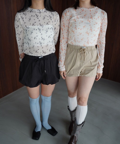 SANSeLF（サンセルフ）の「【SANSeLF】フラワーシアートップス saw26s030（その他トップス・レディース・ブラック/オレンジ・FREE）」の5枚目の写真