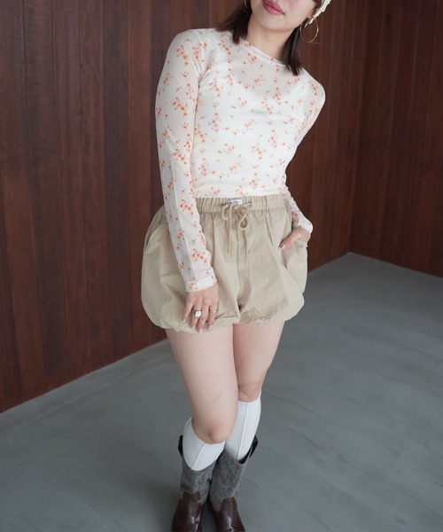 SANSeLF（サンセルフ）の「【SANSeLF】フラワーシアートップス saw26s030（その他トップス・レディース・ブラック/オレンジ・FREE）」の7枚目の写真