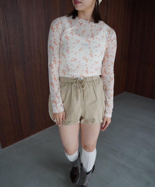 SANSeLF（サンセルフ）の「【SANSeLF】フラワーシアートップス saw26s030（その他トップス・レディース・ブラック/オレンジ・FREE）」の8枚目の写真
