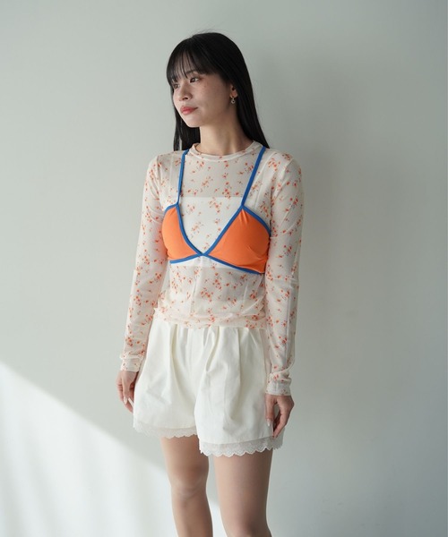 SANSeLF（サンセルフ）の「【SANSeLF】フラワーシアートップス saw26s030（その他トップス・レディース・ブラック/オレンジ・FREE）」の10枚目の写真