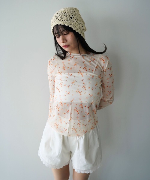 SANSeLF（サンセルフ）の「【SANSeLF】フラワーシアートップス saw26s030（その他トップス・レディース・ブラック/オレンジ・FREE）」の11枚目の写真