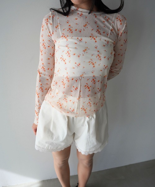 SANSeLF（サンセルフ）の「【SANSeLF】フラワーシアートップス saw26s030（その他トップス・レディース・ブラック/オレンジ・FREE）」の12枚目の写真