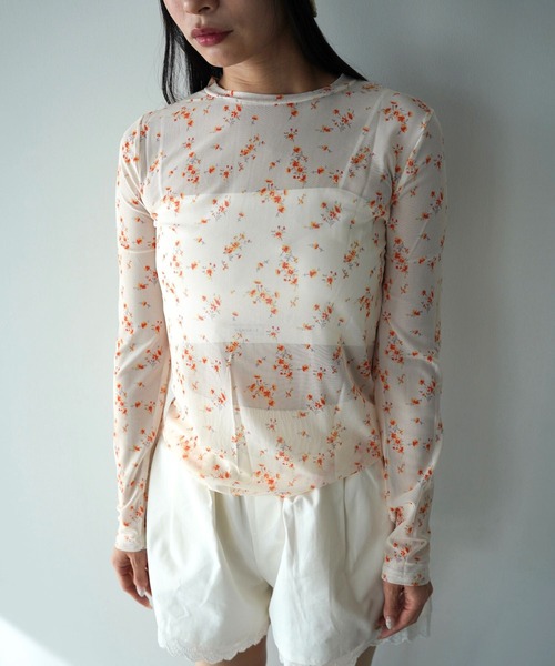 SANSeLF（サンセルフ）の「【SANSeLF】フラワーシアートップス saw26s030（その他トップス・レディース・ブラック/オレンジ・FREE）」の13枚目の写真