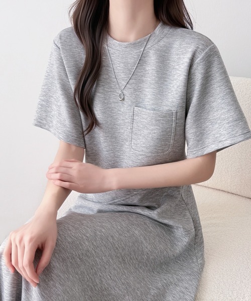 ABITOKYO(アビトーキョー)の「半袖アシメ段ボールニットワンピース(ワンピース・レディース・グレー/ベージュ/ブラック・L/M)」の13枚目の写真