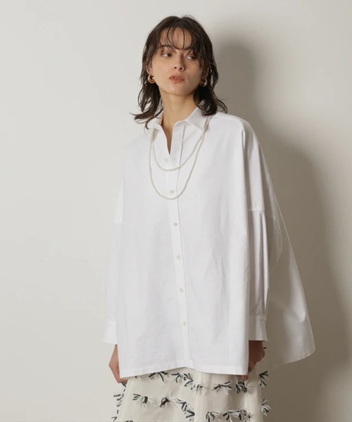 CADUNE（カデュネ）の「オックスビッグシャツ（シャツ/ブラウス・レディース・ライトブルー/ホワイト/ストライプ/ピンク・38）」の2枚目の写真