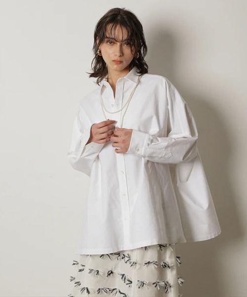 CADUNE（カデュネ）の「オックスビッグシャツ（シャツ/ブラウス・レディース・ライトブルー/ホワイト/ストライプ/ピンク・38）」の6枚目の写真