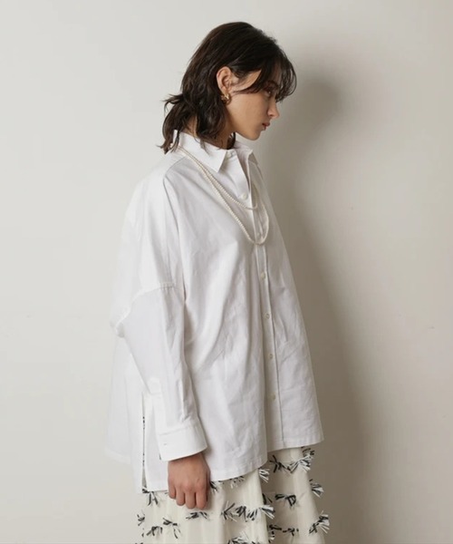 CADUNE（カデュネ）の「オックスビッグシャツ（シャツ/ブラウス・レディース・ライトブルー/ホワイト/ストライプ/ピンク・38）」の7枚目の写真