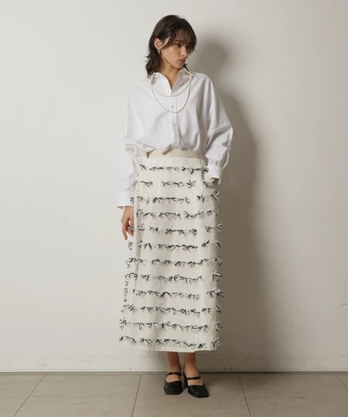 CADUNE（カデュネ）の「オックスビッグシャツ（シャツ/ブラウス・レディース・ライトブルー/ホワイト/ストライプ/ピンク・38）」の9枚目の写真