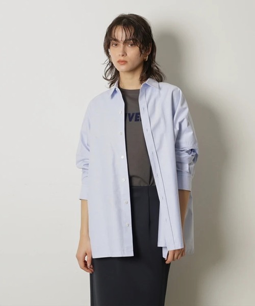 CADUNE（カデュネ）の「オックスビッグシャツ（シャツ/ブラウス・レディース・ライトブルー/ホワイト/ストライプ/ピンク・38）」の22枚目の写真