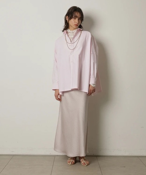 CADUNE（カデュネ）の「オックスビッグシャツ（シャツ/ブラウス・レディース・ライトブルー/ホワイト/ストライプ/ピンク・38）」の17枚目の写真