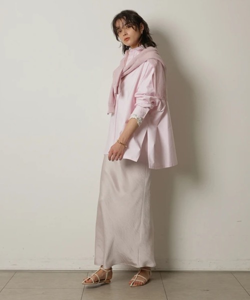 CADUNE（カデュネ）の「オックスビッグシャツ（シャツ/ブラウス・レディース・ライトブルー/ホワイト/ストライプ/ピンク・38）」の19枚目の写真