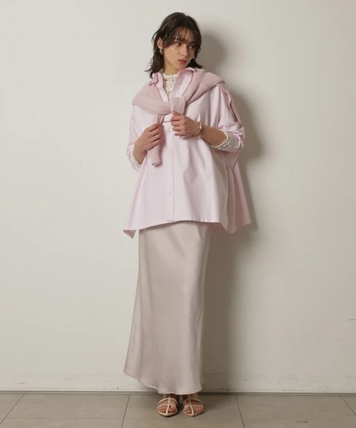 CADUNE（カデュネ）の「オックスビッグシャツ（シャツ/ブラウス・レディース・ライトブルー/ホワイト/ストライプ/ピンク・38）」の20枚目の写真