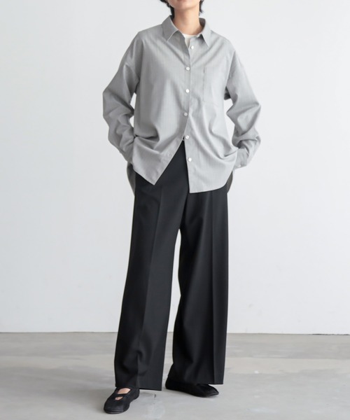 for/c（フォーシー）の「[低身長/高身長向けサイズ有]きれいめ撥水ストレートパンツ【サスティナブル】（スラックス・レディース・ライトグレー/チャコールグレー/ブラック/グレー・MP/MT/LL/L/M）」の8枚目の写真