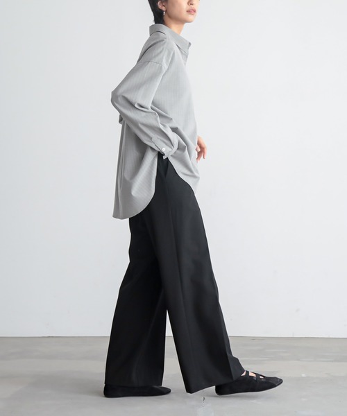 for/c（フォーシー）の「[低身長/高身長向けサイズ有]きれいめ撥水ストレートパンツ【サスティナブル】（スラックス・レディース・ライトグレー/チャコールグレー/ブラック/グレー・MP/MT/LL/L/M）」の9枚目の写真