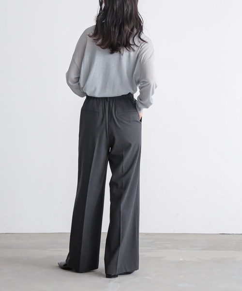 for/c（フォーシー）の「[低身長/高身長向けサイズ有]きれいめ撥水ストレートパンツ【サスティナブル】（スラックス・レディース・ライトグレー/チャコールグレー/ブラック/グレー・MP/MT/LL/L/M）」の14枚目の写真