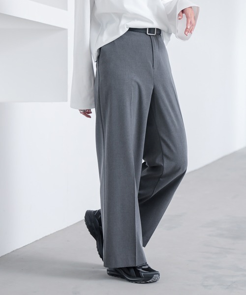 for/c（フォーシー）の「[低身長/高身長向けサイズ有]きれいめ撥水ストレートパンツ【サスティナブル】（スラックス・レディース・ライトグレー/チャコールグレー/ブラック/グレー・MP/MT/LL/L/M）」の15枚目の写真