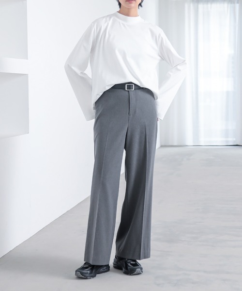 for/c（フォーシー）の「[低身長/高身長向けサイズ有]きれいめ撥水ストレートパンツ【サスティナブル】（スラックス・レディース・ライトグレー/チャコールグレー/ブラック/グレー・MP/MT/LL/L/M）」の17枚目の写真