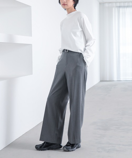 for/c（フォーシー）の「[低身長/高身長向けサイズ有]きれいめ撥水ストレートパンツ【サスティナブル】（スラックス・レディース・ライトグレー/チャコールグレー/ブラック/グレー・MP/MT/LL/L/M）」の20枚目の写真