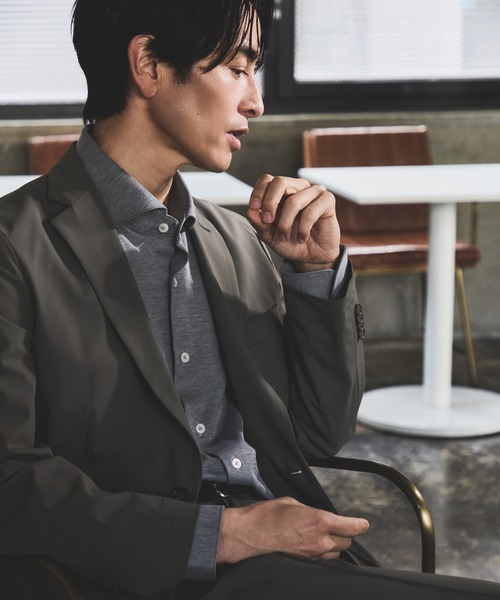 JUN STANDARD PICKS(ジュンスタンダードピックス)の「レーヨンナイロンストレッチワイドスプレッドシャツ(ビジネスシャツ・メンズ・ネイビー/チャコールグレー/ホワイト・LL/M/L)」の6枚目の写真