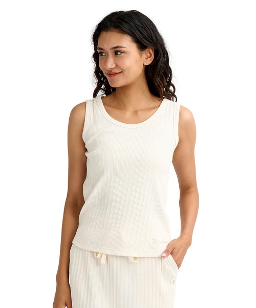 BILLABONG（ビラボン）の「BILLABONG/ビラボン タンクトップ アイレットテレコ BG013363（タンクトップ・レディース・オフホワイト/スミクロ・L/M）」の2枚目の写真