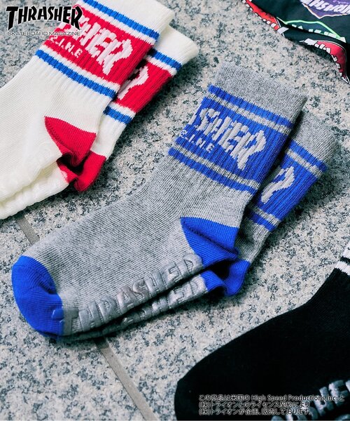 Ampersand（アンパサンド）の「THRASHER　ソックス（ソックス/靴下・キッズ・ブラック/レッド/グレー・21/18/15 /12/24）」の2枚目の写真