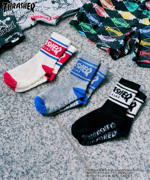 Ampersand（アンパサンド）の「THRASHER　ソックス（ソックス/靴下・キッズ・ブラック/レッド/グレー・21/18/15 /12/24）」の6枚目の写真