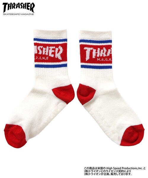 Ampersand（アンパサンド）の「THRASHER　ソックス（ソックス/靴下・キッズ・ブラック/レッド/グレー・21/18/15 /12/24）」の10枚目の写真